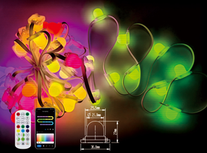 DC24V LED Pixe <span class=keywords><strong>Light</strong></span> Navidad Decoración al aire libre Punto de luz Aplicación de teléfono móvil Conectar Modo cambiante Cambio de color - Product Image 3