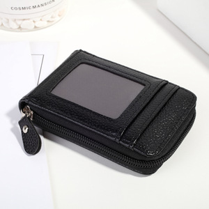 Tarjetero Mini <span class=keywords><strong>de</strong></span> Piel <span class=keywords><strong>de</strong></span> Lichi con Bloqueo RFID para <span class=keywords><strong>Mujer</strong></span>, con 11 Ranuras y Bolsillo para Monedas, para Viajes y Uso Diario - Product Image 4