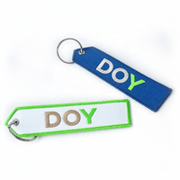 Porte-clés personnalisé avec logo brodé sur tissu pour cadeau
