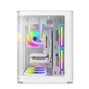 Gabinete Gaming M-ATX Blanco con Cristal Curvo, Compatible con <span class=keywords><strong>BTF</strong></span> 360, Refrigeración Líquida, Tipo_C, GPU de hasta 400 - Product Image 3