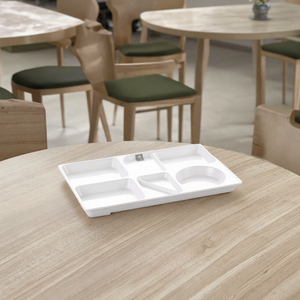 Assiette de restauration rapide rayée, Rectangle, en mélamine - Product Image 3