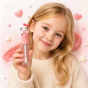 ISMAN <span class=keywords><strong>Tubes</strong></span> de brillant à lèvres vides de 3 ml, motif chaton de dessin animé, contenants mignons pour huile à lèvres en forme d'animal, emballage de maquillage pour enfants, logo personnalisé - Product Image 2