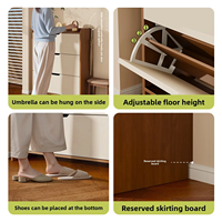 Meuble à chaussures basculant ultra-fin en bois massif, vente en gros directe usine, luxe classique, personnalisable, grande capacité, anti-poussière et ventilé