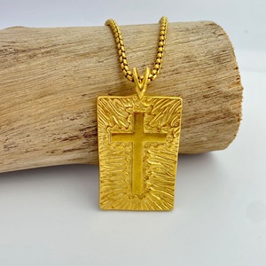 Yunnique – pendentif tête de mort en acier inoxydable, couleur or, design géométrique, collier à la mode pour hommes, Style Punk rétro - Product Image 4