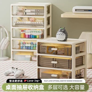 Boîte de rangement de bureau rectangulaire transparente, organisateur de tiroirs, armoire de papeterie de bureau, type vertical, grande capacité - Product Image 4