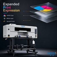 Printer UV DTF Semi-Otomatis Baru 30cm dengan 3 Head XP600 untuk Pencetakan Stiker pada Kaca, Logam, dan Akrilik
