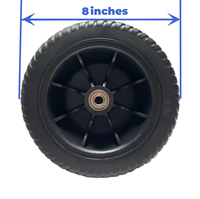 Roue en caoutchouc solide de 8 pouces, mousse PU/plastique PVC, pneus en caoutchouc solide de 4 pouces, roues utilisées pour les chariots ou les outils de voiture
