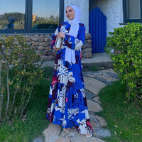 Robe traditionnelle de prière islamique, haut de gamme, vêtements ethniques, dubaï, Ramadan musulman, arabe, imprimé Floral, mousseline, Abaya, Hijab, Robe