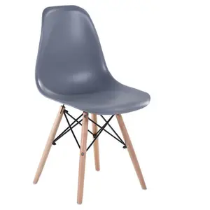 Esandinavo conjuntos de cadeiras de plástico, decoração moderna para sala de jantar, cadeiras com perna de madeira, sillas eam