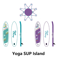 Planche de paddle gonflable Yoga Link pour entraînement en groupe avec plusieurs connecteurs en D, quai ISUP stable pour club