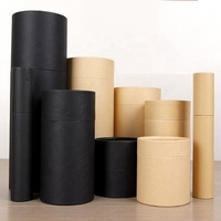 Vente en gros stock en vrac boîte de tubes en papier couché recyclable brun fin noir kraft pour thé rouge à lèvres baume à lèvres stockage de cylindre