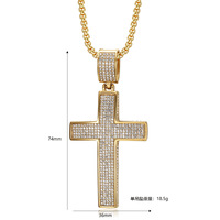 Perhiasan Hip Hop Berkualitas Tinggi Lapisan Emas 18k PVD Baja Anti Karat Kalung CZ untuk Pria Liontin Personalisasi Hadiah Pesta Grosir