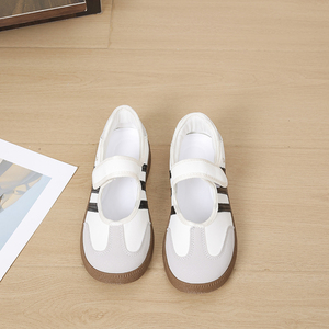 Chaussures plates pour femmes de style rétro, respirantes et confortables, avec fermeture velcro, chaussures de sport décontractées à rayures classiques - Product Image 4