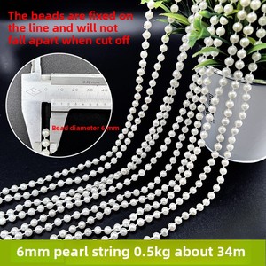 ABS Nhựa Ngọc Trai Rhinestone Chuỗi Trắng Lỏng Tự Nhiên Bead Chuỗi Cho Đám Cưới Đảng May Trims Trang Trí Cho May Thủ Công - Product Image 6