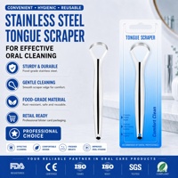 Lot de gratte-langue en acier inoxydable de qualité médicale pour l'hygiène buccale, haleine fraîche, réutilisable, avec logo métallique personnalisé