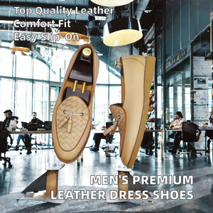 Mocassins Oxford en cuir pleine fleur pour hommes, confortables et élégants, à enfiler, pour le bureau et la carrière, idéaux pour l'hiver, le printemps et l'automne. - Product Image 2