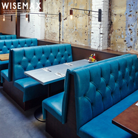 WISEMAX FURNITURE Ensemble de canapés Chesterfield en cuir modernes Designs Restaurant moderne Cabine de canapé double face avec base en bois