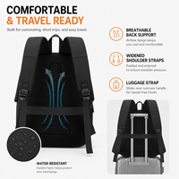 Sac à dos minimaliste extensible, sac à dos de voyage léger, résistant à l'eau, sac pour ordinateur portable, grande capacité, sac à dos décontracté pour le travail