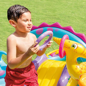 Figure de <span class=keywords><strong>dinosaure</strong></span> <span class=keywords><strong>Intex</strong></span> 57135-<span class=keywords><strong>Piscine</strong></span> pour enfants écologique en PVC en forme de huit avec toboggan et pulvérisation d'eau Utilisation estivale - Product Image 3