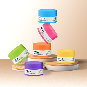 Pots cosmétiques vides personnalisables en plastique PP mat blanc, marron, beige, écologiques, de 5 grammes, 10 grammes et 1 once, pour crèmes. - Product Image 1