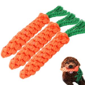 Yüksek kaliteli simüle havuç pamuk halat köpek çiğneme oyuncakları agresif Chewer Pet örgü interaktif hareket oyuncaklar - Product Image 1