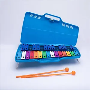 <span class=keywords><strong>Xylophone</strong></span> 25 notes <span class=keywords><strong>chromatique</strong></span> coloré en étui bleu, jouet pour enfants, métallophone - Vente chaude - Product Image 2