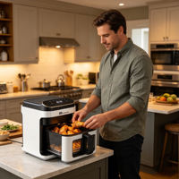 Friteuse à air numérique en verre Anbolife 5,5 L, sans huile, panier en verre de qualité alimentaire, sans PFAS, Freidora De Aire Ninja OEM ODM CETL