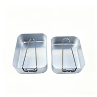 Ensemble de casseroles chauffantes portables deux pièces en aluminium pour l'extérieur, idéal pour le camping, les pique-niques et le rangement