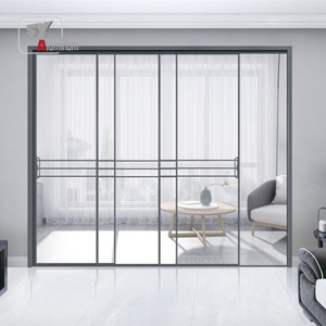 Puerta Batiente de Aluminio con Borde Ultrafino, Rotura de Puente Térmico, Doble Vidrio Templado, Diseño Gráfico Personalizable para Sala de Estar - Product Image 4