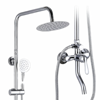 Ensemble complet de douche noir brossé avec barre coulissante, pommeau carré, fixation murale, système de douche pluie réglable en hauteur, quatre éléments