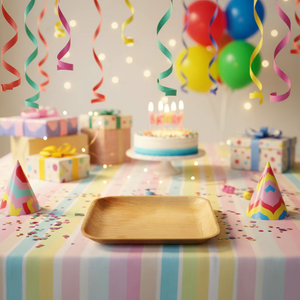 Assiettes carrées en feuille d'arec de 8 pouces, écologiques, jetables, en feuille de palmier, vaisselle biodégradable pour la restauration, les restaurants, en gros - Product Image 1