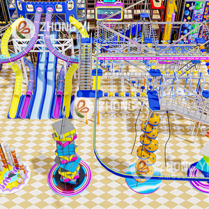 Nouvelle structure de jeu interactive pour enfants, aire de jeux intérieure, équipement de parc d'attractions intérieur pour enfants avec toboggan en plastique - Product Image 2
