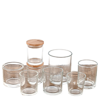 Porte-bougie en verre cylindrique transparent de style européen haut de gamme pour bougies parfumées décoratives et ambiance intérieure