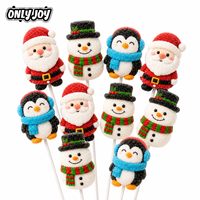 Piruletas de Malvavisco Gigantes con Forma de Papá Noel, Personalizadas de Fábrica, Dulces Recubiertos de Azúcar, en Caja, Certificación BRC y Halal, Venta al Por Mayor