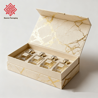 Boîtes à tiroirs rainurées en carton gris biodégradable et écologique pour emballages cadeaux de cosmétiques et de parfums, marque privée unique Baoren, 10-50 ml