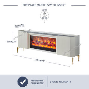 [Directo de Fábrica] Mueble para TV Contemporáneo 374 de Madera MDF <span class=keywords><strong>con</strong></span> Acabado Mármol, <span class=keywords><strong>Patas</strong></span> de Metal y Almacenamiento, Mueble para TV <span class=keywords><strong>con</strong></span> <span class=keywords><strong>Chimenea</strong></span> - Product Image 2