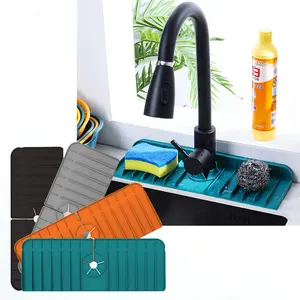 Silikon musluk Mat sabun sünger tutucu mutfak lavabo aksesuarları için kurutma matı özel Logo Modern dikdörtgen paspaslar ve pedleri