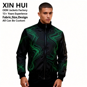 Custom Cyberpunk Graphic Vintage Windproof Fleece Jacket 100% Cotton Slim Fit Men Zip up for Casual Wear - Product Image 2