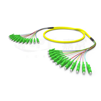 Kabel Patch Fiber Optik 12 Core LC SC FC ST UPC OS2 1310 1550nm PVC LSZH Low Loss untuk FTTH Data Center