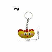 Porte-clés en caoutchouc PVC 3D style animal mignon de dessin animé, mousquetons durables pour cadeaux promotionnels élégants et tendance
