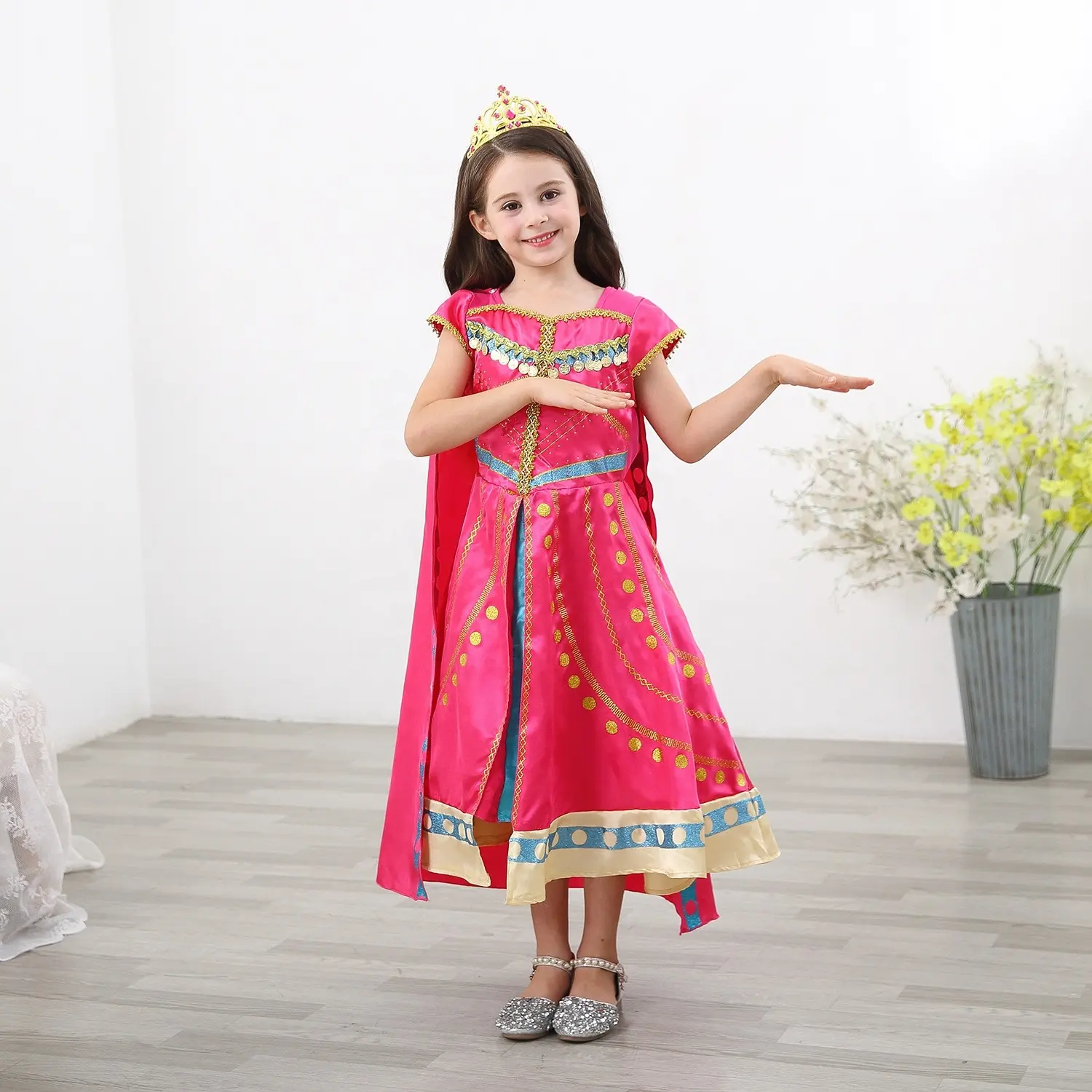 Aladdin 'S Lamp Jasmijn Verkleed Cosplay Kostuums Voor Meisjes Cosplay Arabische Indiase Prinses Kostuum Kids Buikdansjurk