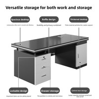 LBZ-151X Ensemble bureau et chaise de direction moderne et simple avec tiroirs de rangement, poste de travail individuel pour usage domestique et informatique