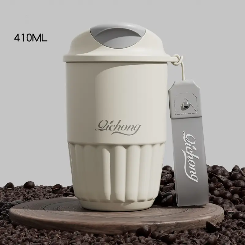 2021 porzellanfutter thermos edelstahl wasserflasche tragbare keramische tassen für tee kaffee isoliert reise vakuumflasche
