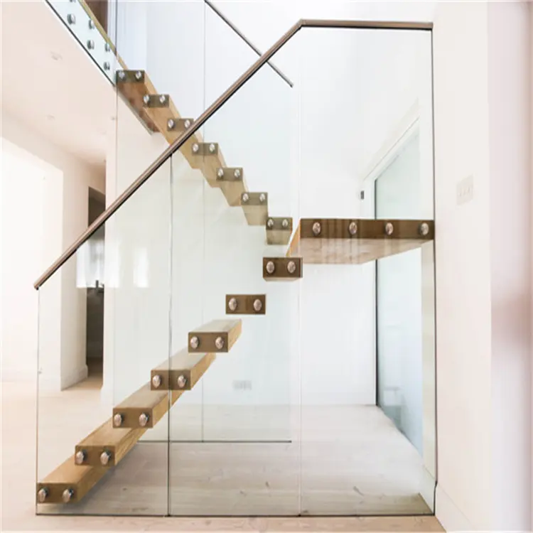 Mais novo design flutuante escada de madeira, escadas, sólidas, escadas, individuais, flutuantes
