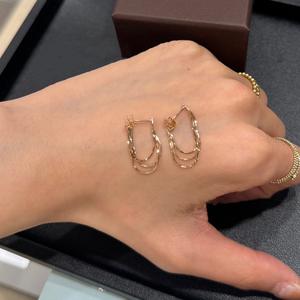 Pendientes de Plata de Ley S925 con Diseño de Espina de Serpiente, Diseño Japonés de Nicho, Lujo Ligero, Cadena Triple Multicapa, Pendientes de Moda - Product Image 2