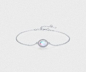 S925 Sterling <b>Silver</b> Opal <b>Bracelet</b> Minimalist Chain Link Women's Jewelry Everyday Wear Elegant Dainty <b>Adjustable</b> - Product Image 6