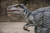 Costume de dinosaure Velociraptor 3D grandeur nature 2026 pour spectacle sur scène Jurassic, parc d'aventure, musée