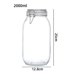 โถแก้วใส่ของทรงสวิงฝาปิดด้าน<span class=keywords><strong>บน</strong></span>ขนาด2000มล. 3000มล. 5000มล. โถใส่ผักดองแบบใสเหยือกแก้วพร้อมฝาปิดแบบหนีบ - Product Image 2