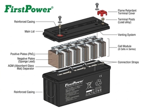 Batería sellada <span class=keywords><strong>de</strong></span> plomo-ácido FirstPower LFP12150T 12V150Ah, acumulador <span class=keywords><strong>de</strong></span> <span class=keywords><strong>gel</strong></span>, baja autodescarga, <span class=keywords><strong>para</strong></span> sistemas híbridos eólico-solares y energía marina - Product Image 4