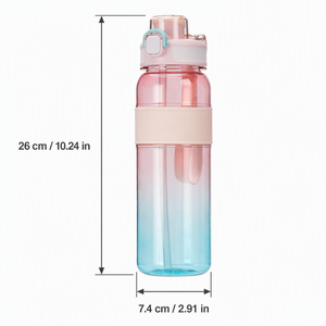 Borraccia Sportiva in PC da 1000ml con Coperchio Apribile con Un Clic, Bottiglia Portatile di Grande Capacità con Cannuccia per Palestra e Ciclismo, OEM - Product Image 4